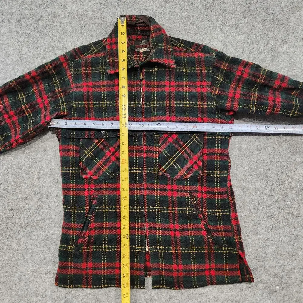VTG Johnson‎ Woolen Mills Womens 15 Wool Plaid Buffalo Mackinaw Flannel Jacket